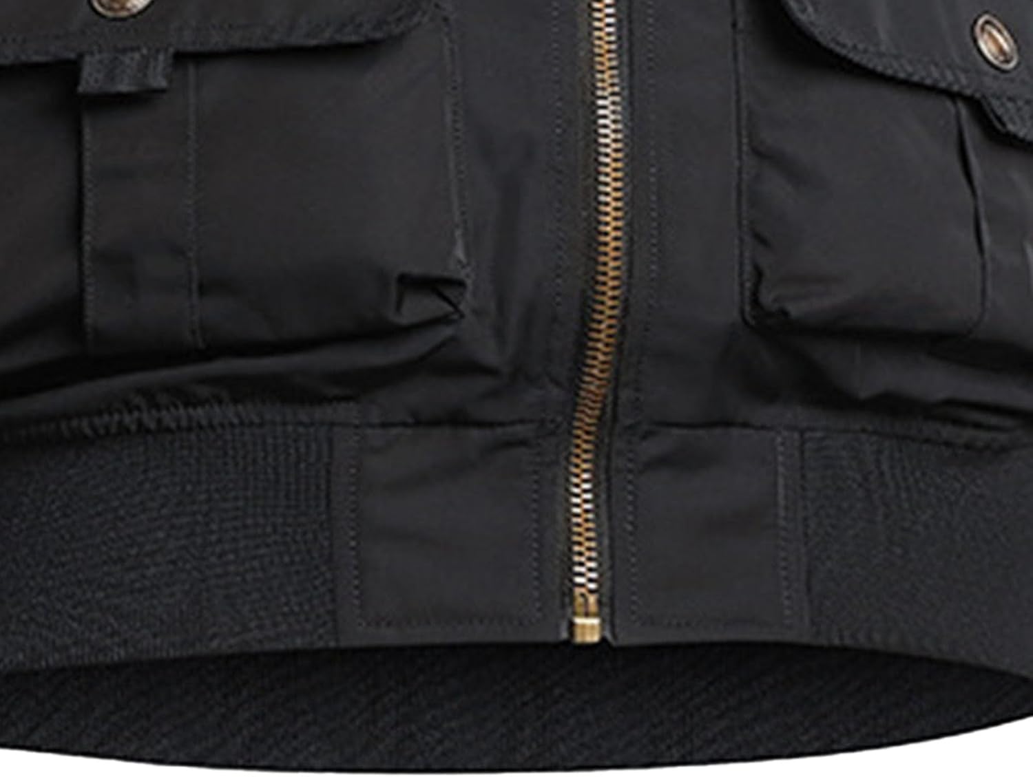 DGKaxiyaHM Men's Retro Baseball Bomber Jacket Business Multiple Pockets Coat Windproof Military Waterproof Outerwear (4X-Large,Black 2)