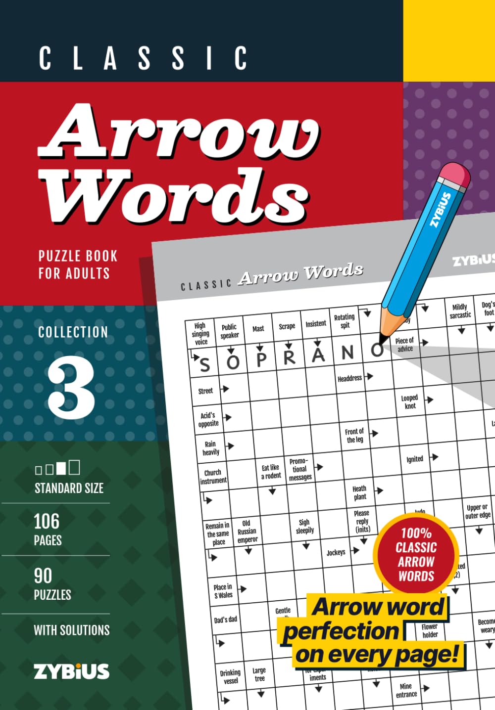 Classic Arrow Words - Puzzle Book for Adults - Collection 3