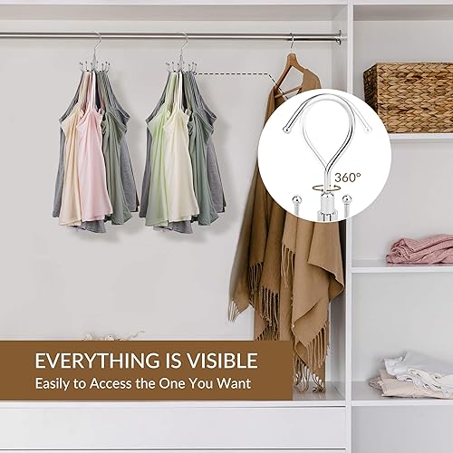 Miniatura 4 de ZEDODIER Gancho para parte superior sin mangas, organizador giratorio para sujetadores deportivos, capacidad máxima de almacenamiento de 24