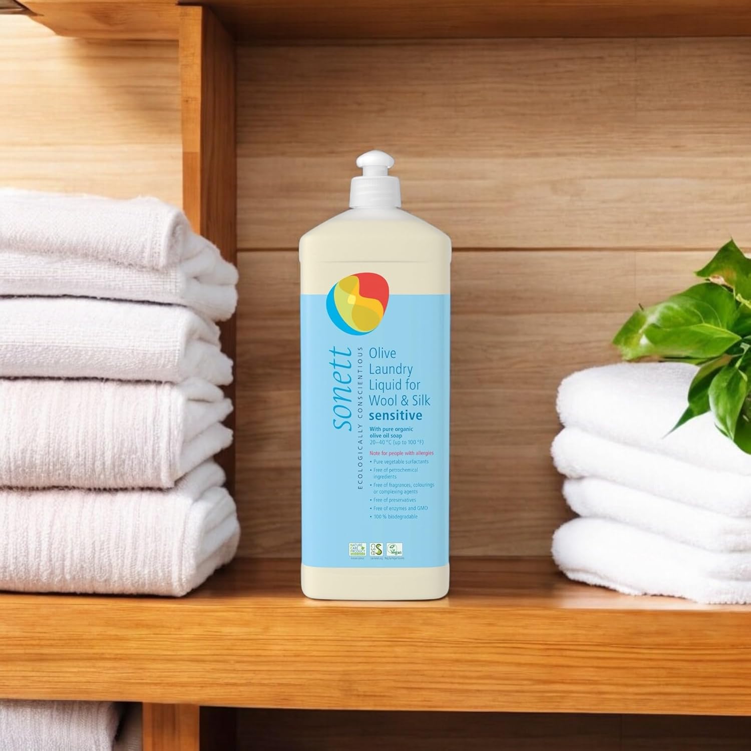 Sonett Organic Olive Laundry Liquid for Wool and Silk, Sensitive skin 34 oz/1L (Sensitive Olive Laundry Liquid for Wool and Silk) Certified Organically Grown (1, blue) - Image 2