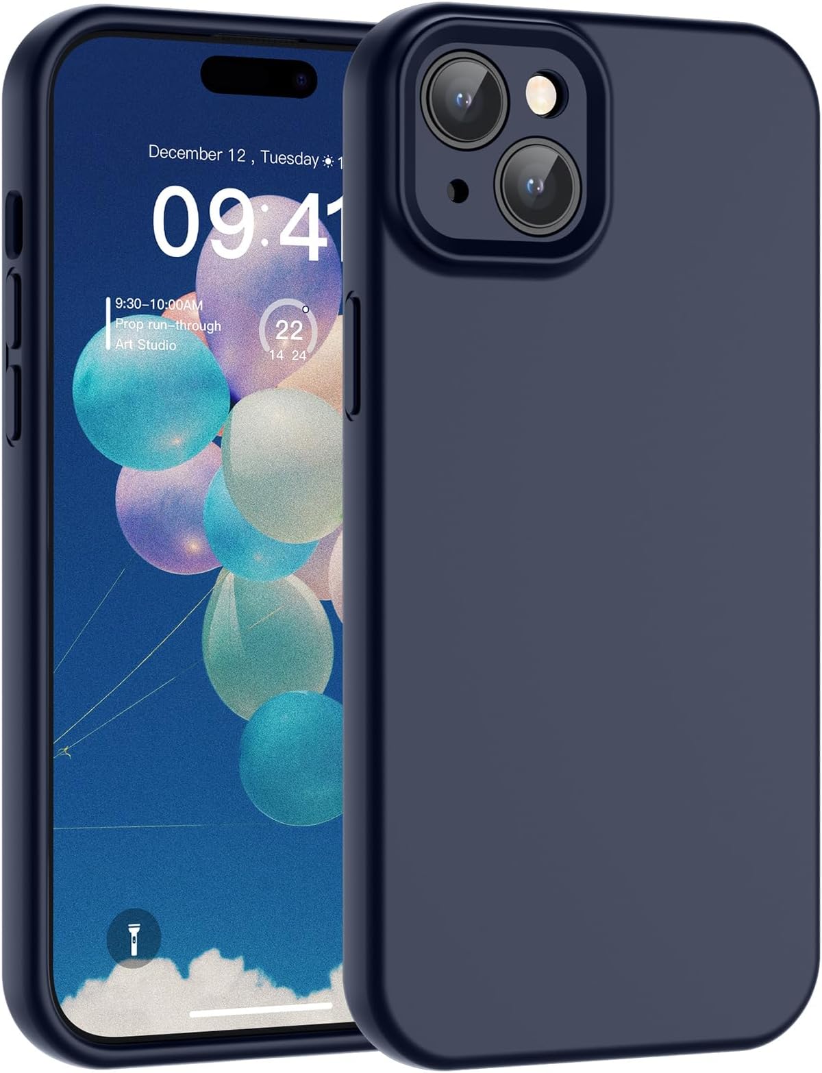 Designed for iPhone 15 Plus Case,Premium Liquid Silicone with [Soft Anti-Scratch Microfiber Lining][Upgraded Camera Protection] Slim Shockproof Phone Case for Men Women Girls,Midnight Blue