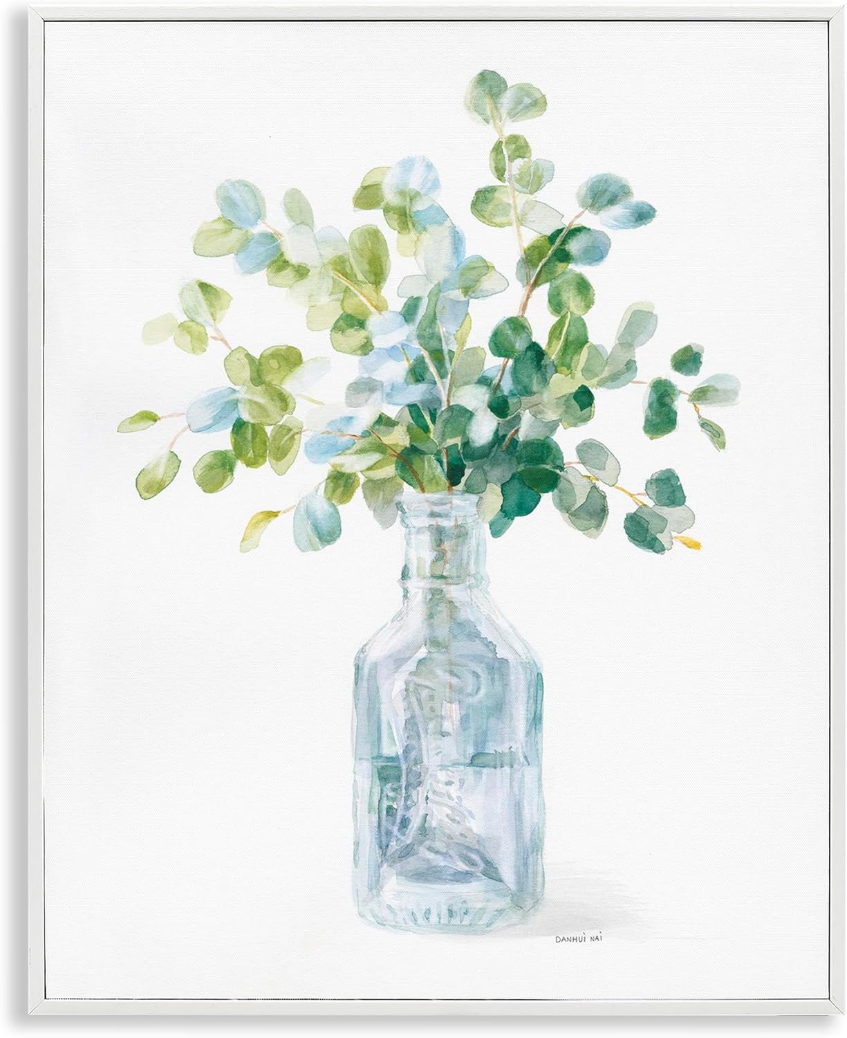 Stupell Industries Blue Flower Jar Still Life Green Painting, 24 x 30