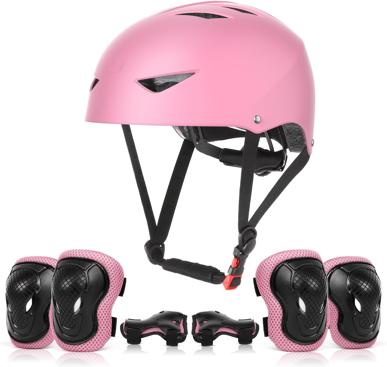 Kids Helmet and Pads Set Age 5-12 Years Kids Skateboard Helmet Knee Pads Elbow Pads Wrist Pads for Roller Scooter Cycling Skating