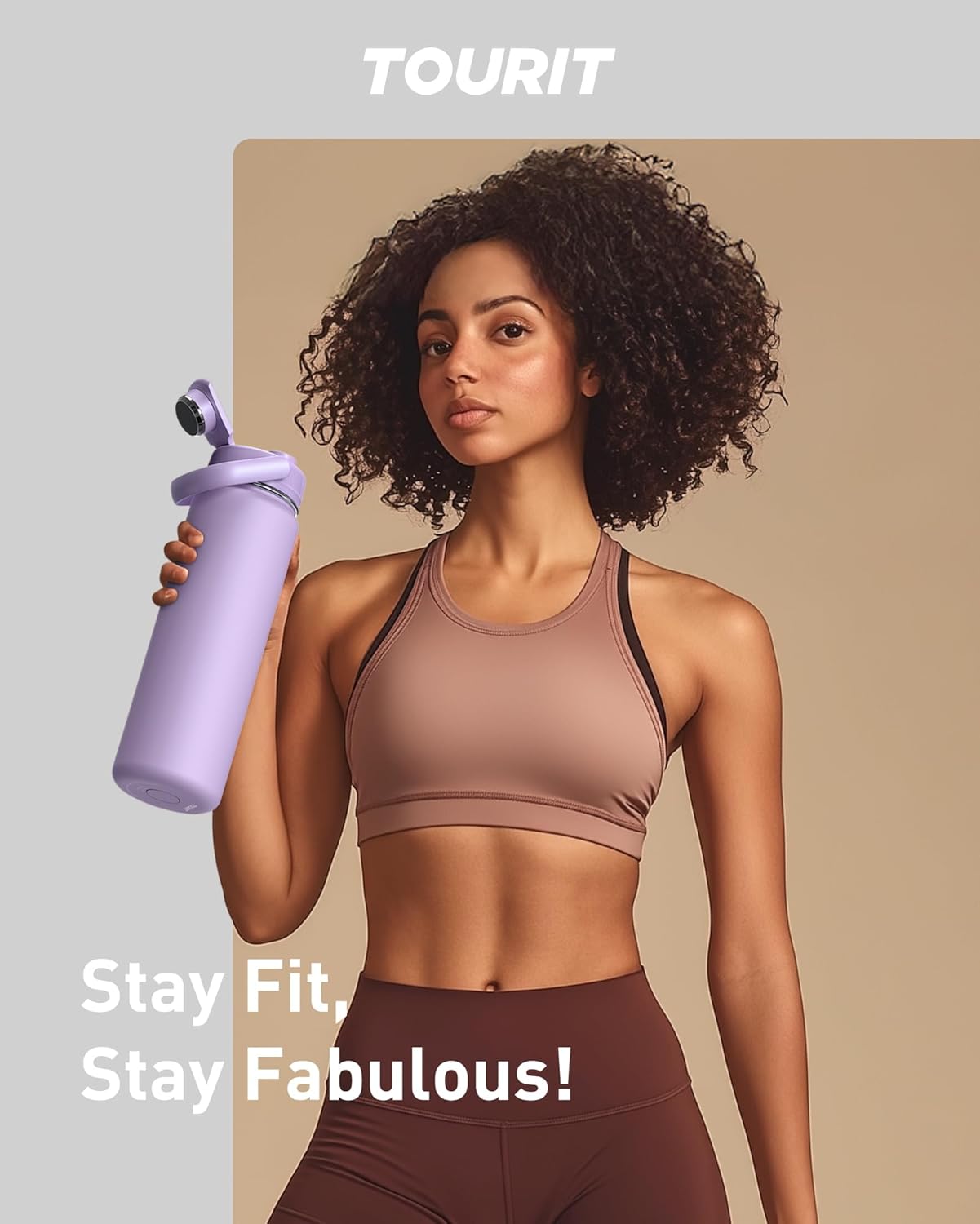 TOURIT 24 oz Insulated Water Bottle, Stainless Steel Sports Water Bottles With Top Handle, Double-Wall Travel Thermal Water Flask, BPA Free Leakproof Water Bottle for Sports and Travel, Lilac Purple - Image 7