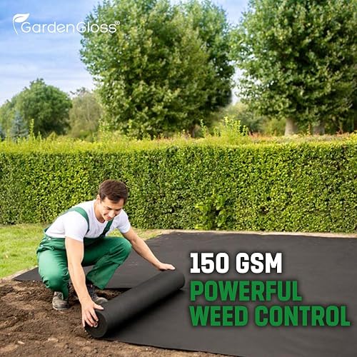 GardenGloss Weed Control Membrane Heavy Duty 150g/m2 - (15m x 2m, Folded) - 3