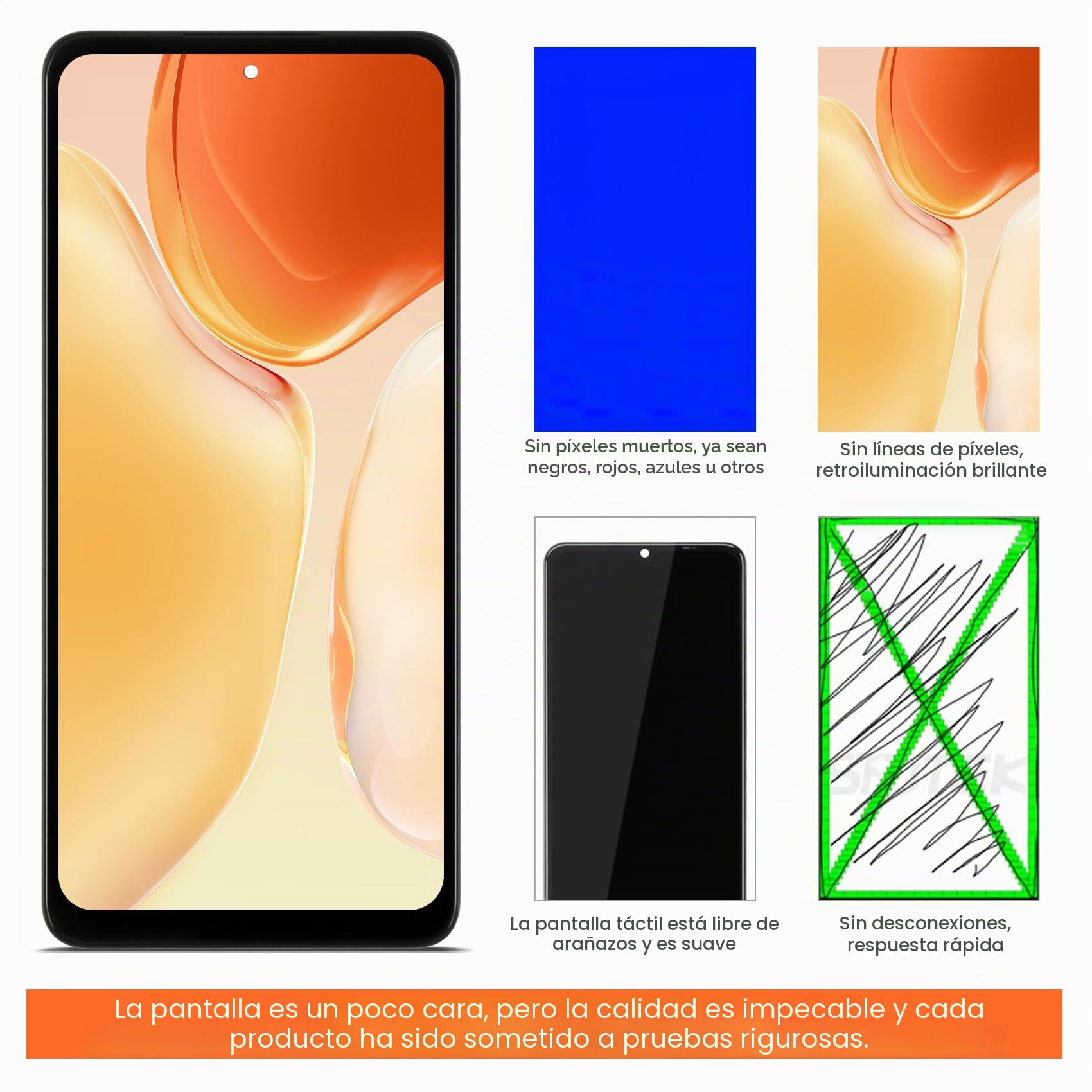 AGCUT pantalla LCD para Oppo A60 pantalla LCD para Oppo A60 CPH2631 6,4 pulgadas de reemplazo digitalizador pantalla táctil montaje con kit de reparación, negro con marco