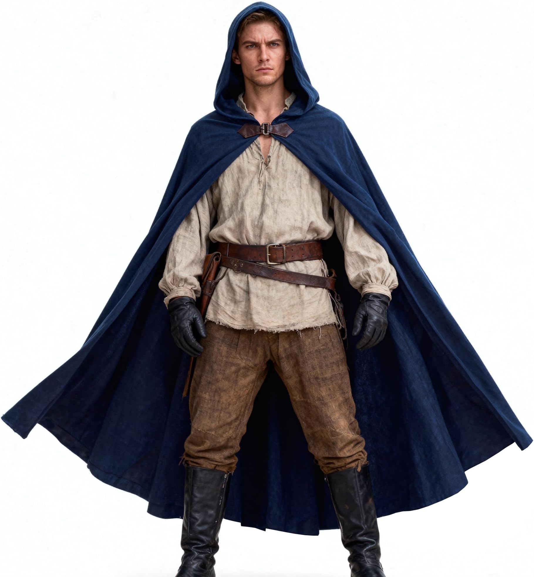 Unisex Velvet Hooded Medieval Renaissance Viking Cloak Cape