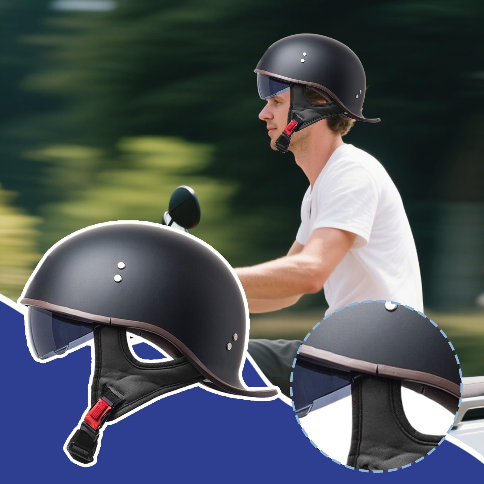 Casco de moto, casco de media carcasa para mujer, unisex, accesorio de moto para carreras, todoterreno, entrenamiento eléctrico