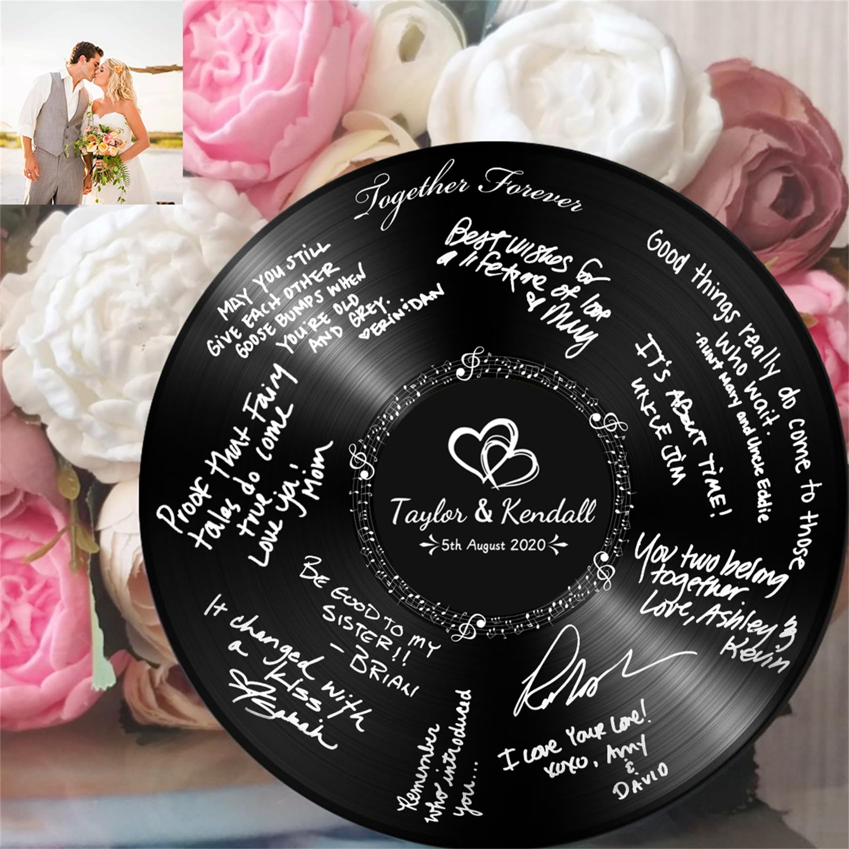 Libro degli ospiti di nozze personalizzato alternativo personalizzato record di legno libro degli ospiti di nozze ricevimento matrimonio libro degli ospiti segni cornice per baby shower anniversario