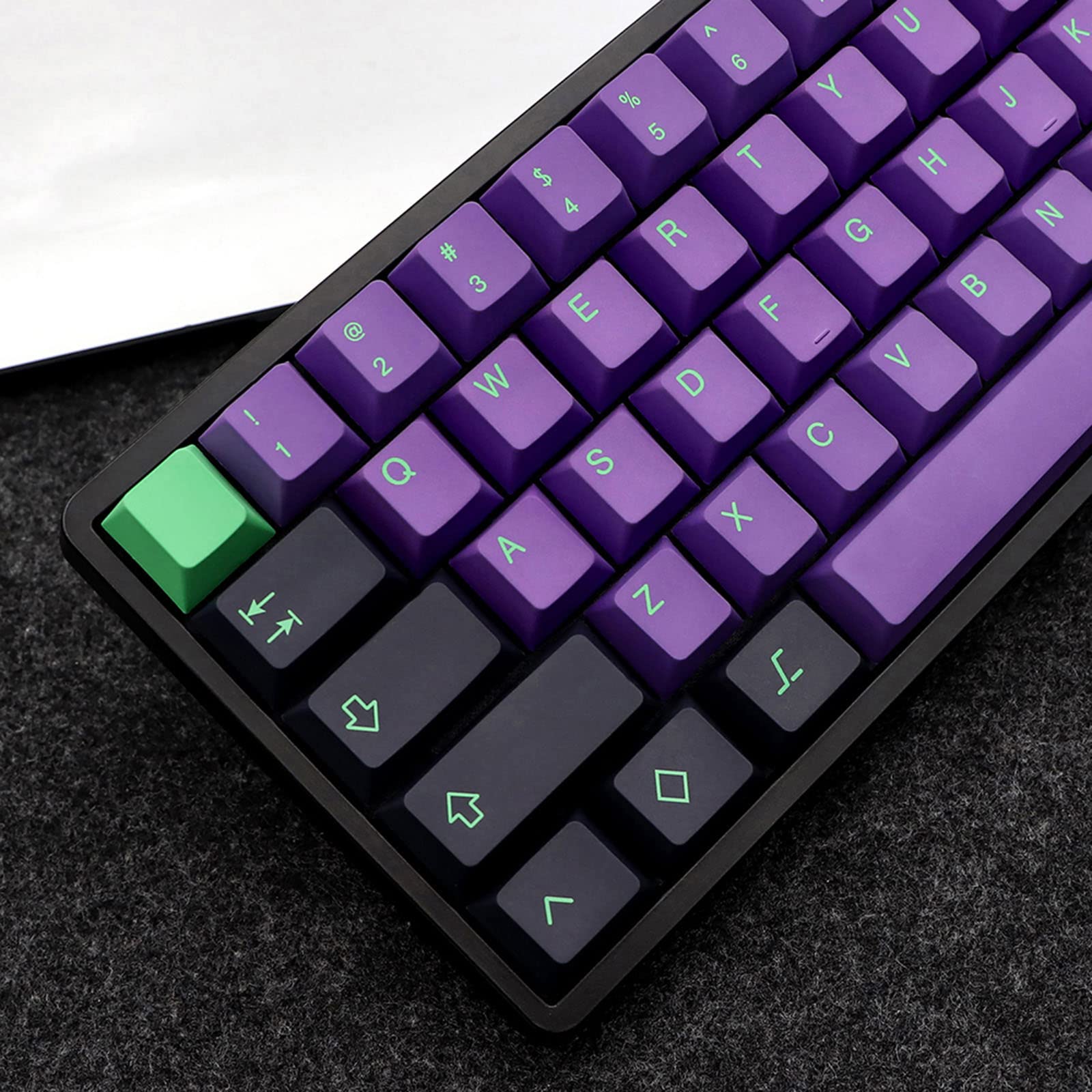 Lot de 135 touches Cherry Profile en PBT DYE-SUB EVA pour clavier mécanique GK61/64/68/84/980 - Touches violettes en PBT - 135 touches Cherry Profile DYE SUB personnalisées EVA MX