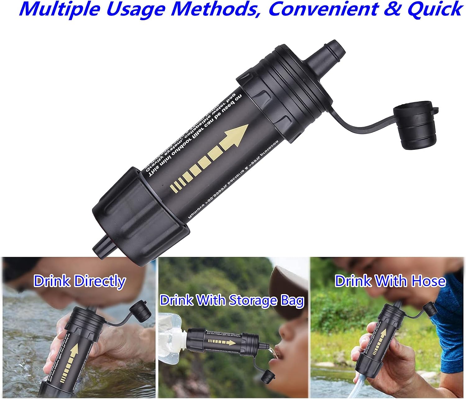 Outdoor Mini Water Filter,100000 Gallons Camping Water Filter,0.01μm Backpacking Water Filter for Hiking Emergency Wilderness Expedition