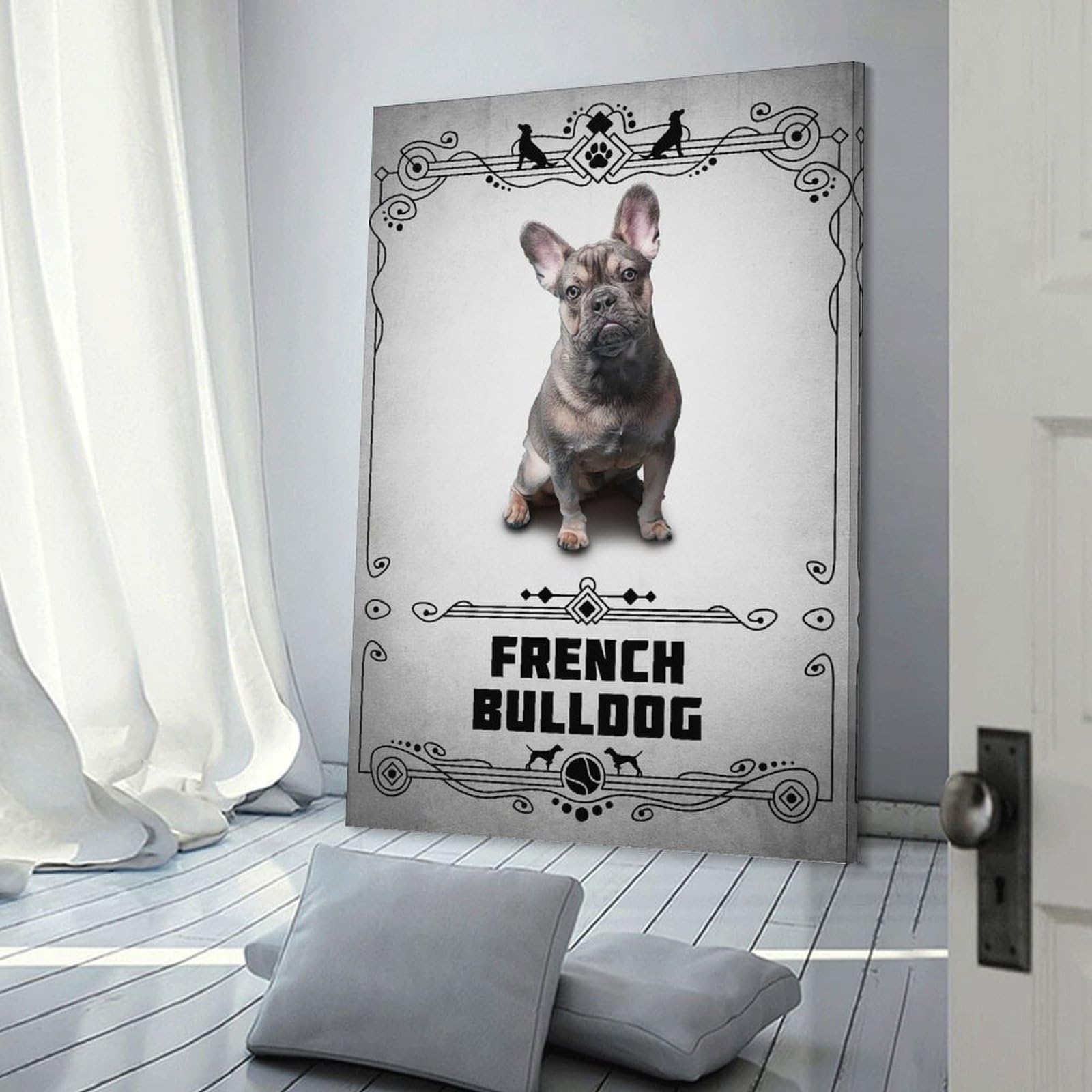 Junmoney Canvas Wall Decor French Bulldog, 20x30inch(50x75cm), for Gallery Wall Decor And Room Displays, An Easy Match for Collected Prints