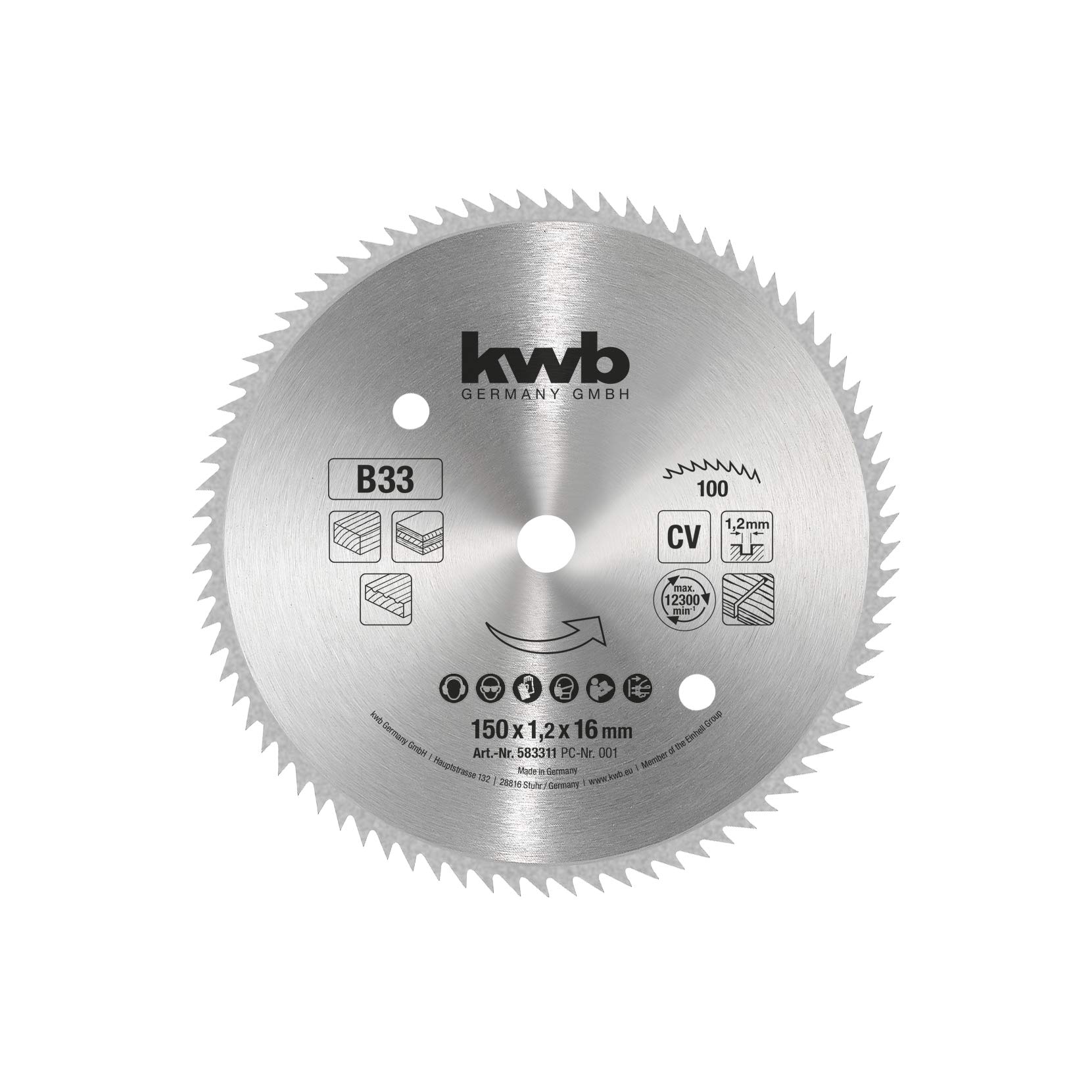 Kwb Profiled Wood Circular Saw Blade 150 X 16 Mm, Made In Germany, Extremely Fine Cuts, Blade Suitable For Wood Panels, And Softwood