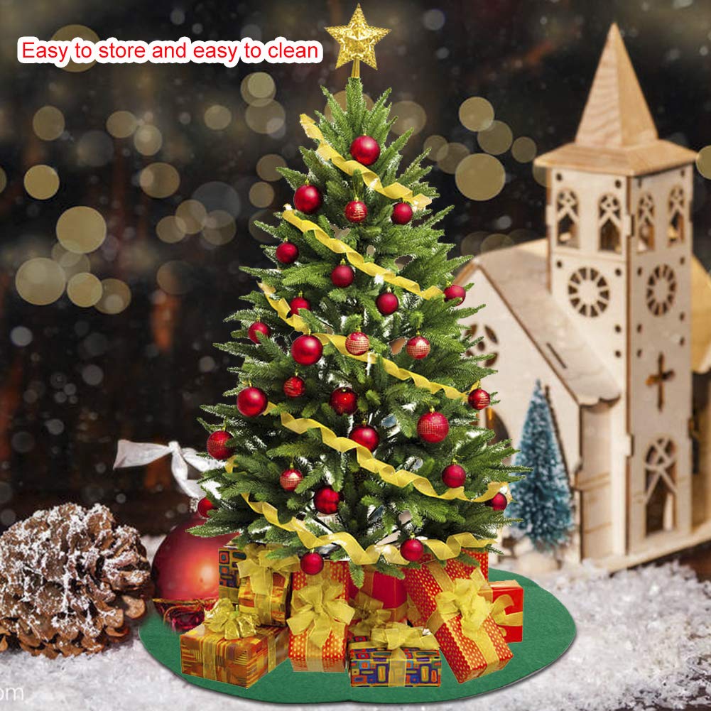 Gentlecarin Christmas Tree Stand Mat, Christmas Tree Floor Protector, Absorbent/Waterproof Floor Protection Tree Stand Tray 93/72cm in Diameter