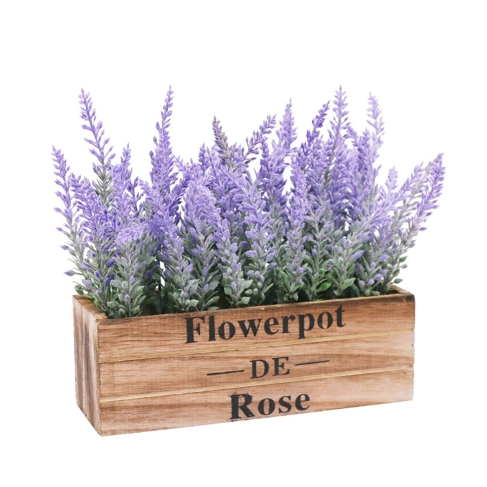 NGDFGR Artificial Potted Plant Decor Handmade Artificial Lavender Pot Simulation Fake Flower Plant Home Decoration Farmhouse Decor,White