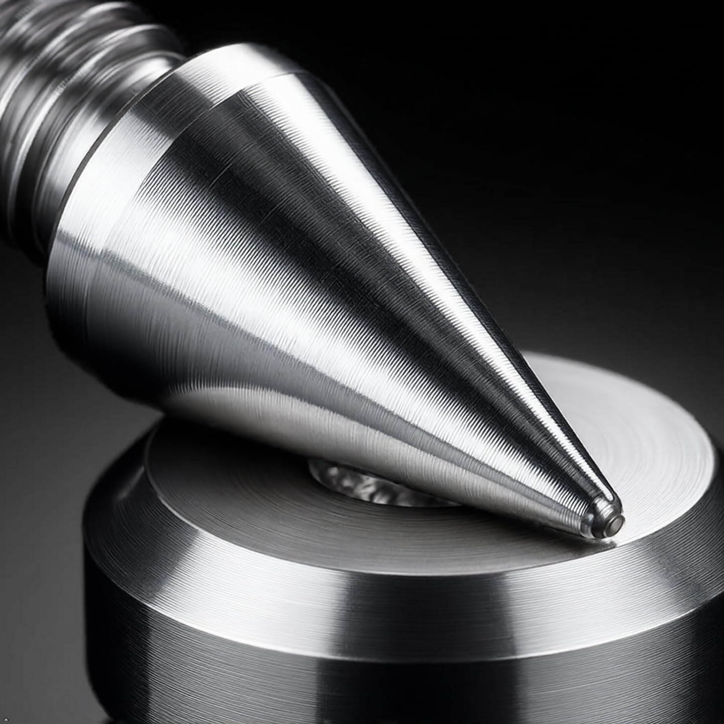 PrecisionGeek Punte e cuscinetti per altoparlanti acciaio inossidabile M6 cono 10 mm cuscinetti 16 mm smussata
