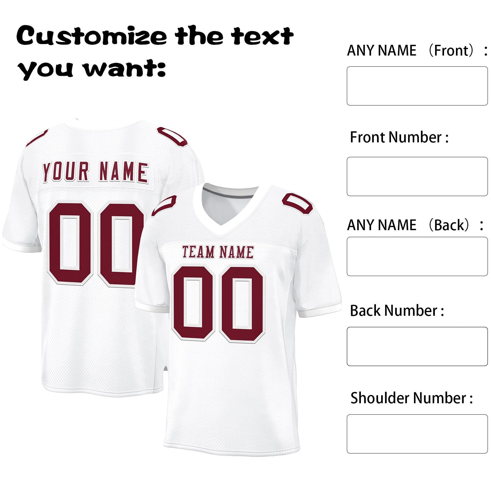 Jersey da Football Americano Personalizzata, Nome Numero Personalizzati Maglia Sportiva per Uomini Donne Giovani
