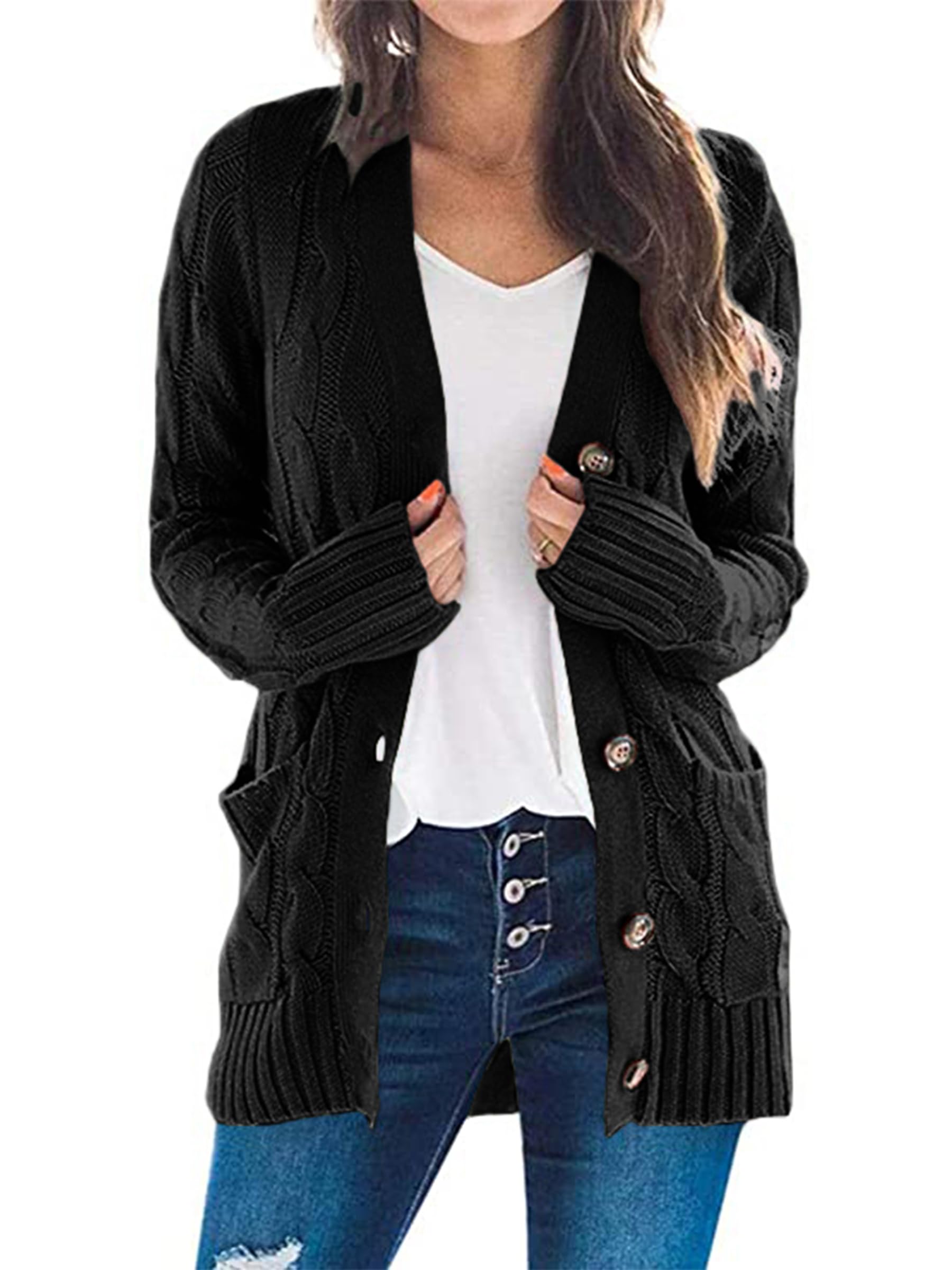Womens Cardigan Sweaters Cable Knit Sweater 2025 Fall Winter