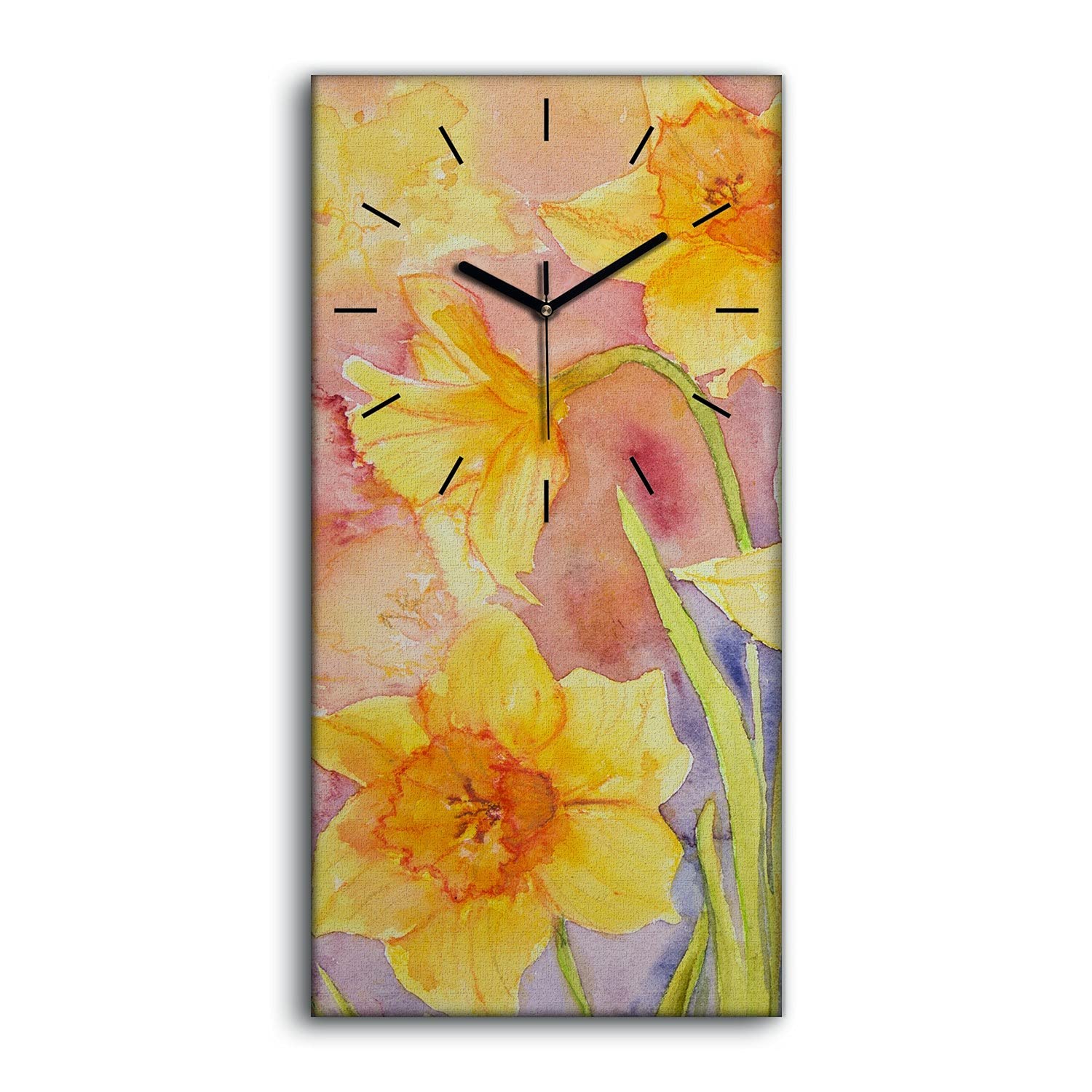Horloge sur toile 30x60cm décoration salon art mural