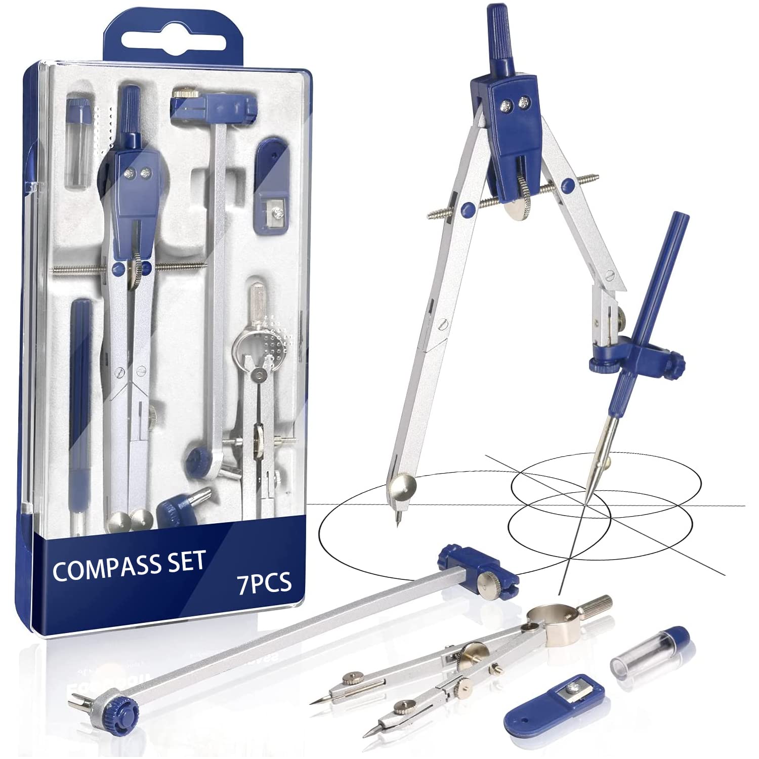 Geometry Tools Kit XINGSUI 8-Piece Geometry Maths Set With Compass ...