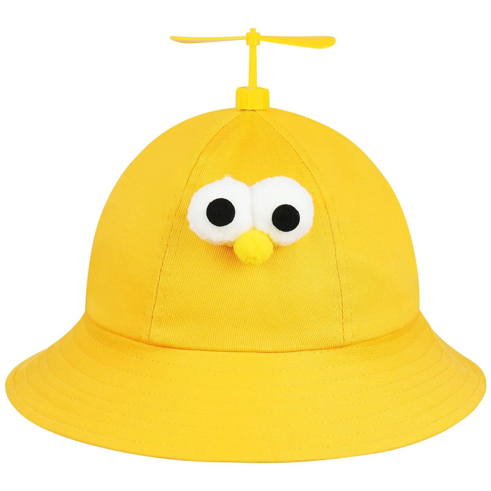 Aomig Adults Propeller Hat Funny Propeller Bee Bucket Hat Helicopter Hat Propeller Cap Summer Sun Protection Sun Hat Women Men Fisherman Hats for Beach Camping Outdoor Adventures(Yellow Bee)