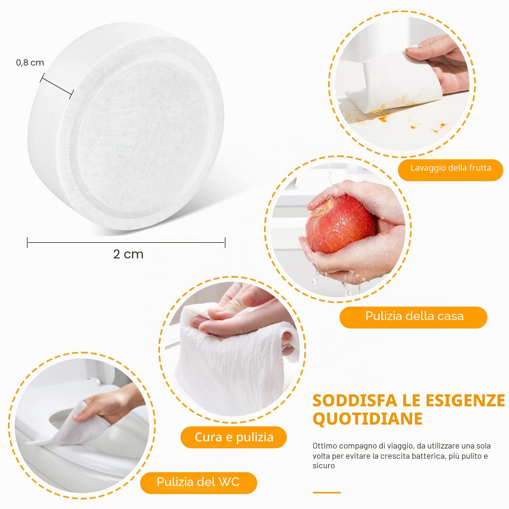 500 Asciugamani compressi USA e Getta in Cotone, Portatili Asciugamano compresso, Sport Struccante Salone di Bellezza Lavati Faccia salviettine detergenti per Viaggi, Escursionismo