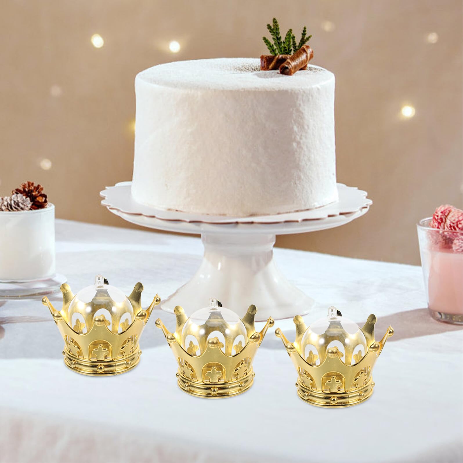 LIFKOME 36 Stück Teiliges Candy Party Box in Kronenform Goldene Hochzeit Süßigkeitenbehälter Tragbare Geschenkverpackung für Geburtstag Jubiläum und Festliche Anlässe