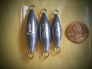 30 Pcs. Torpedo Style In Line Trolling Fishing Weights Sinker Fishing Supplies Gear and Equipment 1, 3/4, 1/2 Oz. 10 Ea.