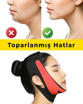 Yüz Korsesi Çene Boyun Bandı, Horlama Önleyici ve Gıdı Toparlayıcı Maske, Unisex - ELİLOM