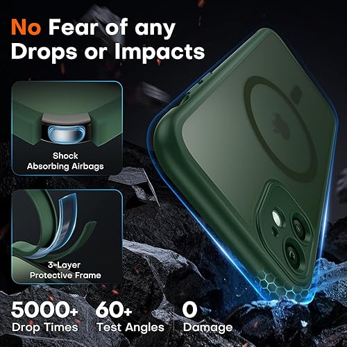 Miniatura 4 de TOCOL Funda para iPhone 11, compatible con Magsafe, protección completa de cámara, imanes integrados, protección contra caídas, funda translúcida