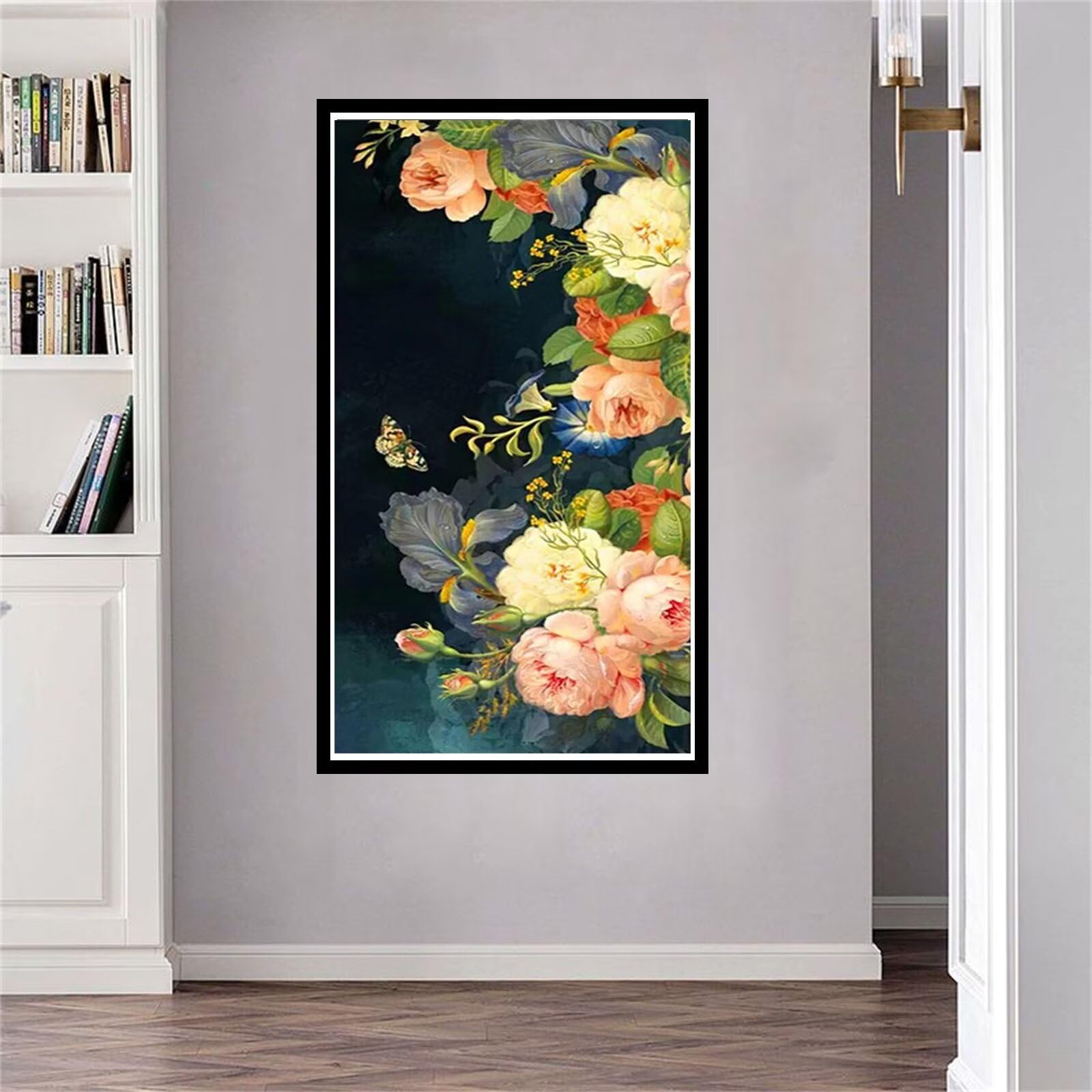 Strass Point de Croix Painting Pour Adultes Enfants Rose Fleur Grand Format