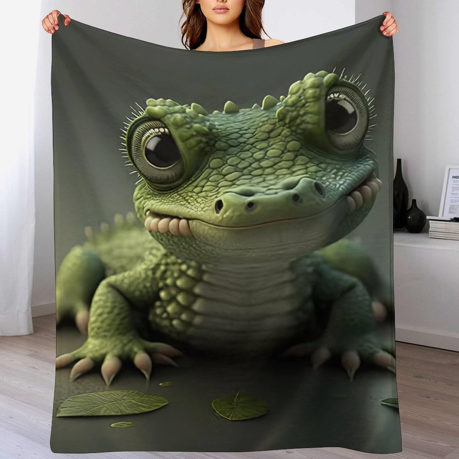 Couverture en peluche crocodile haut de gamme 180x200 moelleuse et douce