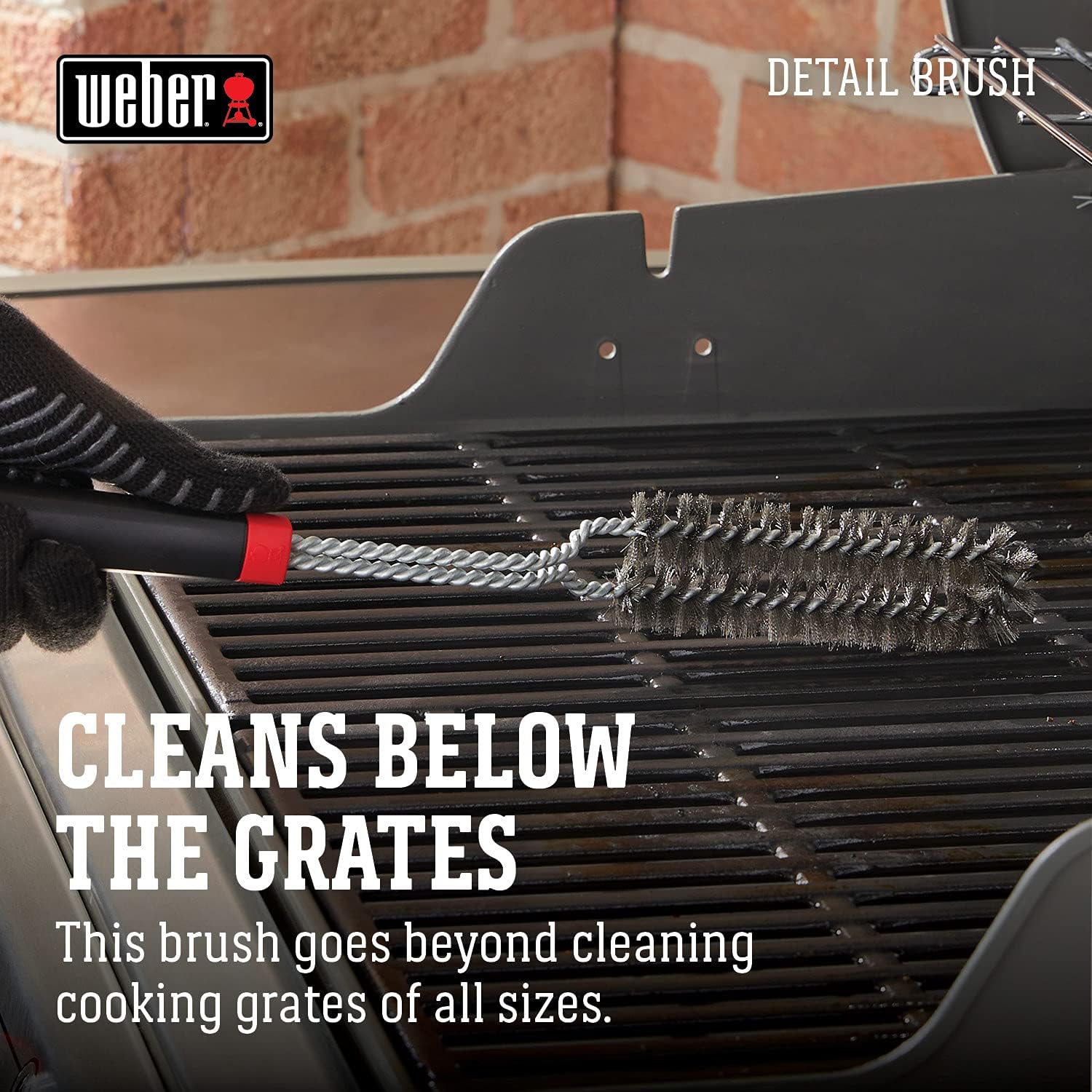 Weber 18" Detail Brush : Patio, Lawn & Garden