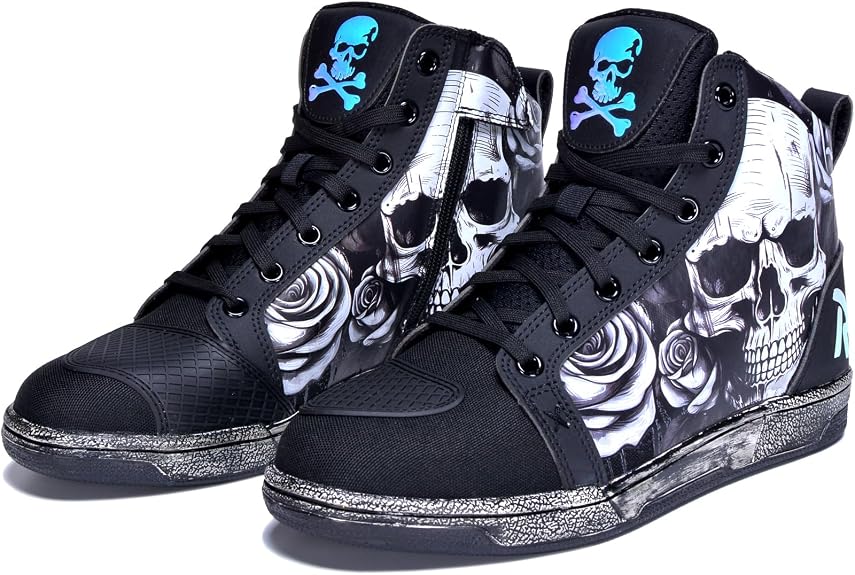 Retro Skull & Rose Unisex Light Motorcycle Casual Riding Shoes