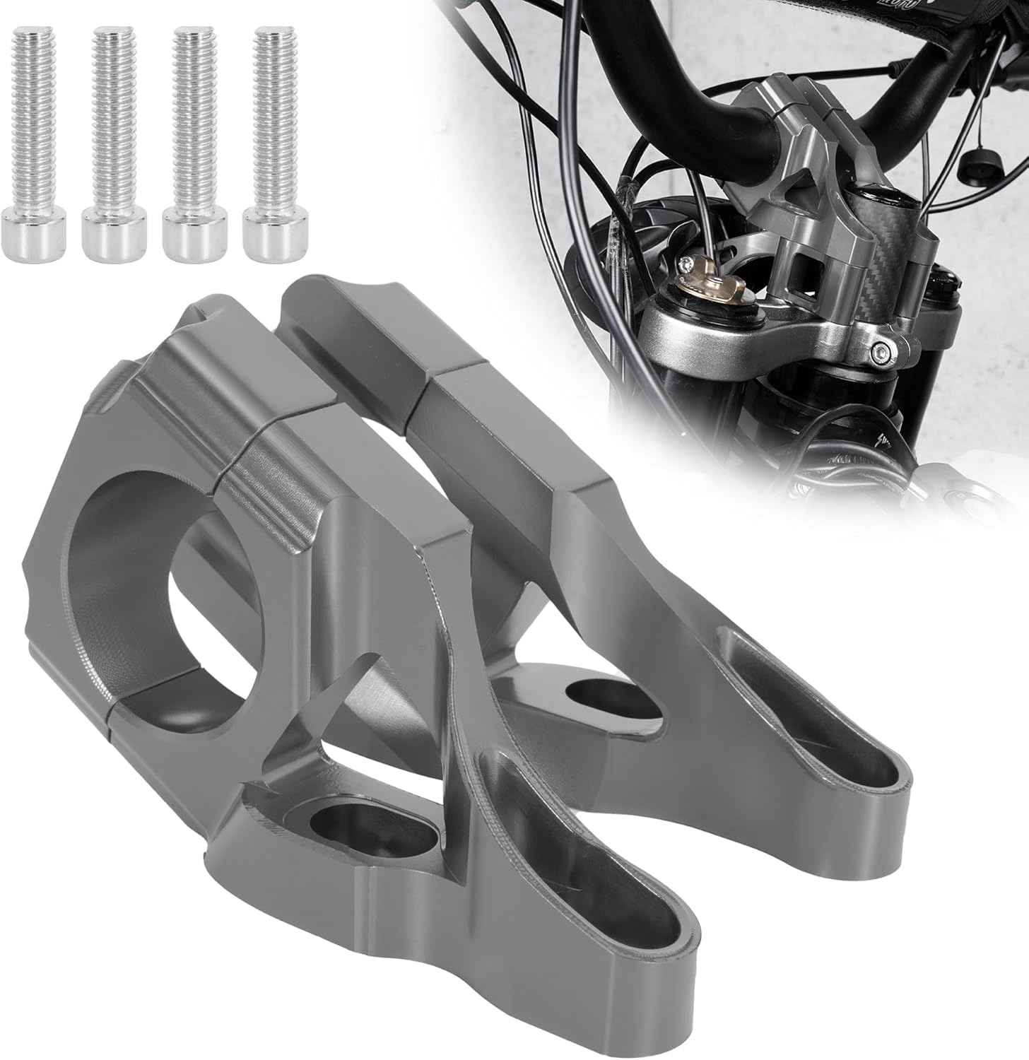 Billet Handlebar Riser Mount Clamp Holder, CNC Handle Bar Riser for Dirt Bike Sur Ron Light Bee S/X/S, Segway X260/ X160, Orange