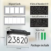Vista 6 de Placa de dirección para casas, panel solar ajustable alimentado por energía solar, 3 colores de iluminación, números de casa, señal de dirección
