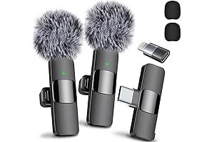 Dual Lavalier Wireless Microphone with USB-C for Pristine Audio Capture