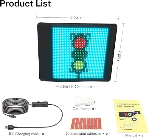 Miniatura 4 de Leadleds Señal LED flexible USB de 5 V, aplicación Bluetooth, mensaje de desplazamiento programable, panel de matriz LED, patrón de texto DIY,