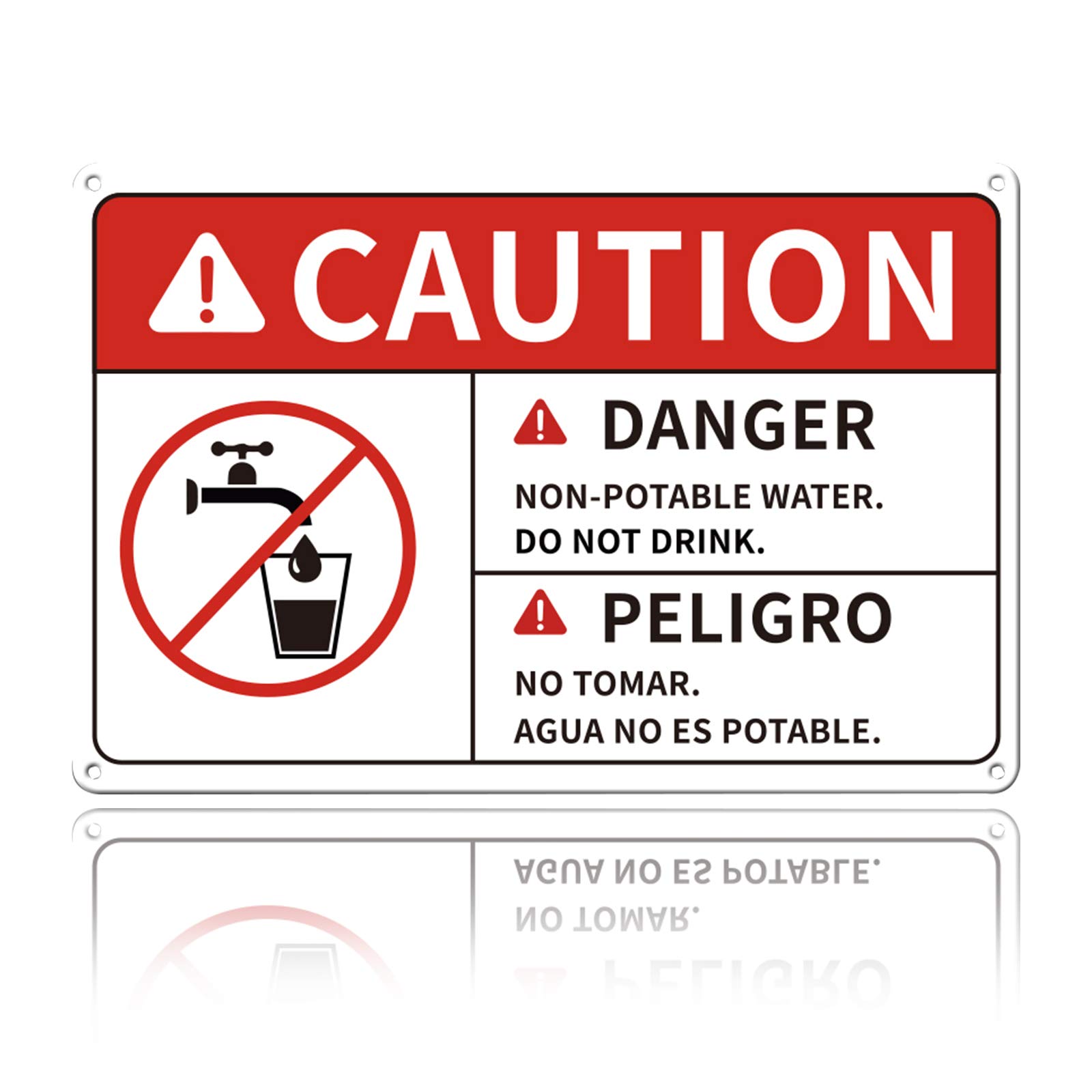 Panneau de signalisation bilingue eau non potable protégé contre les UV