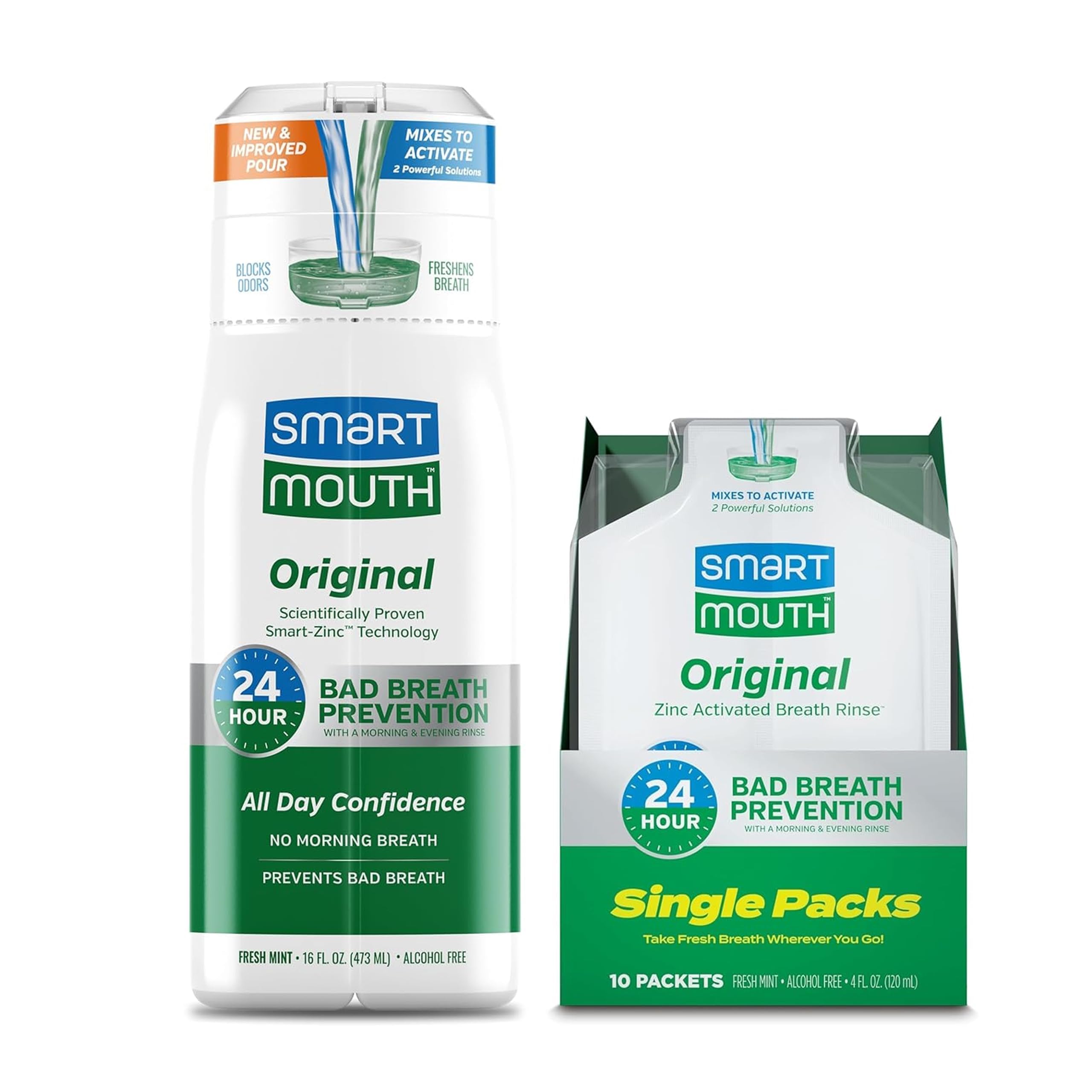 Original Activated Mouthwash & Single Packs, Travel Mouthwash, Fresh Mint