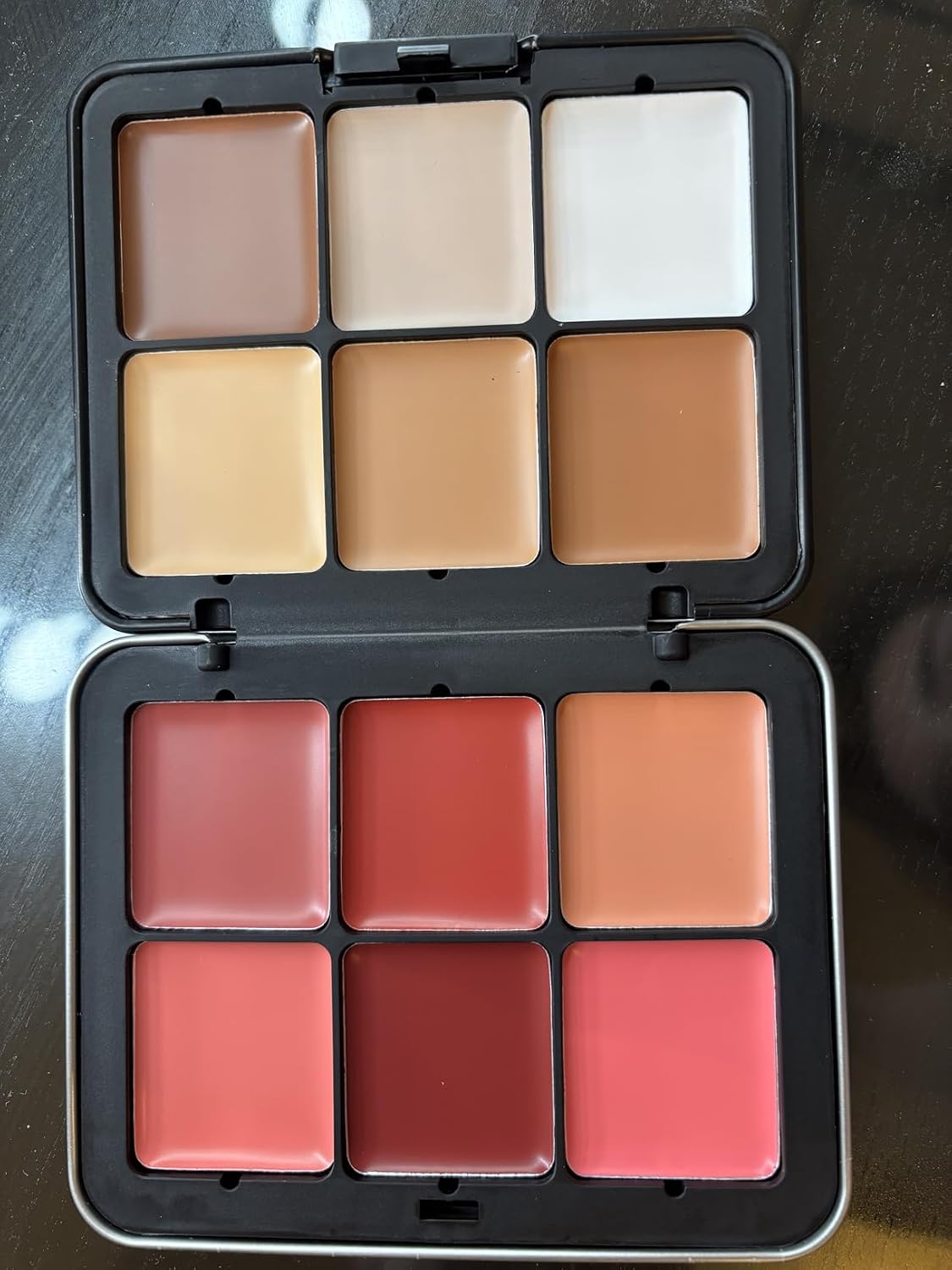AOAZXBB 12 Colors Cream Blush Palette Cream Concealer Foundation Palette,Natural Matte Face Makeup Palette with Brush