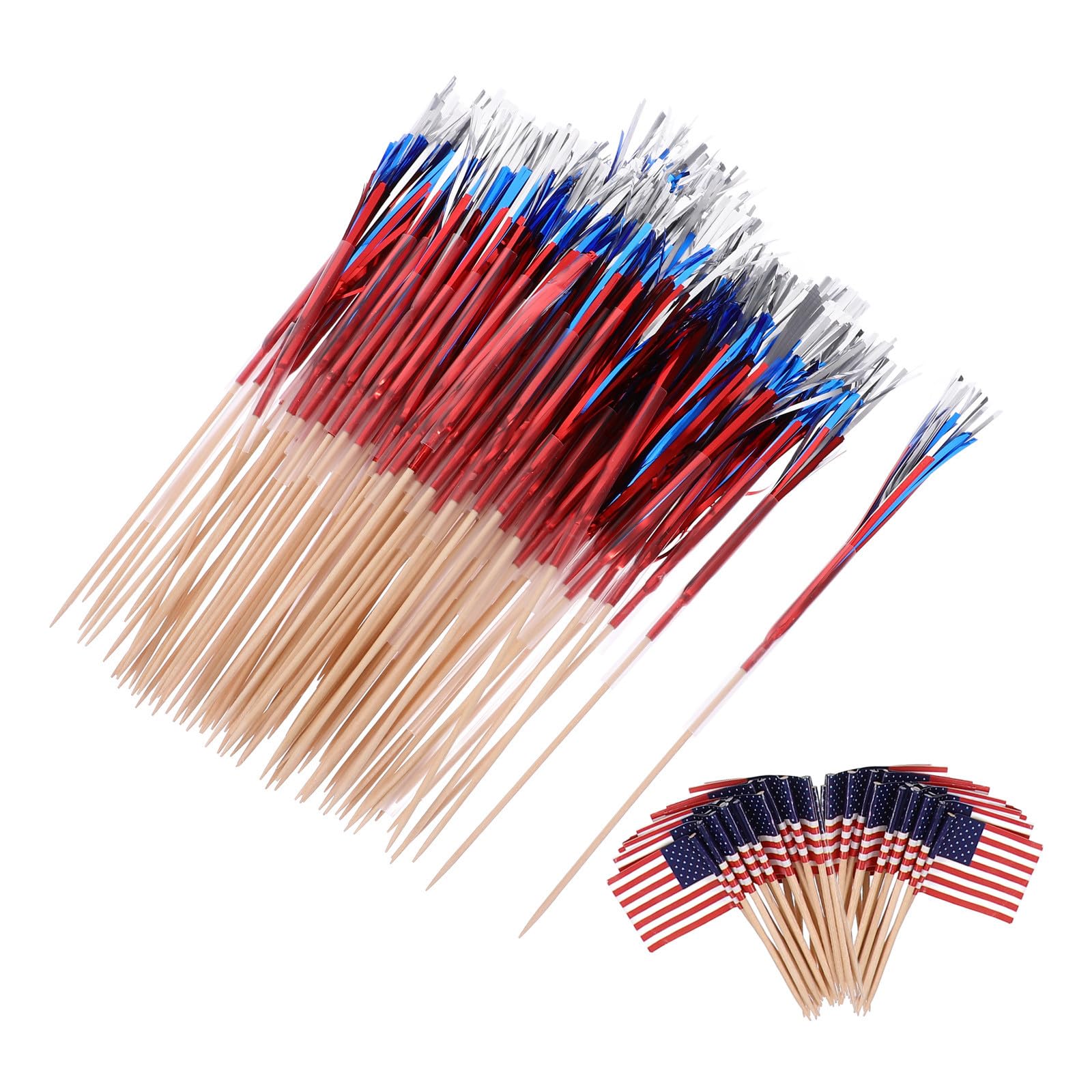 Palillos de Cóctel de Madera para Fiestas y Decorar Cupcakes en Casa