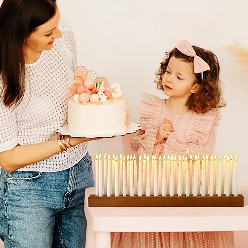 Miniatura 4 de Mumufy Portavelas cónicos de madera para centro de mesa, color marrón oscuro, gigante, de madera, para fiesta de cumpleaños, candelabros de granja,