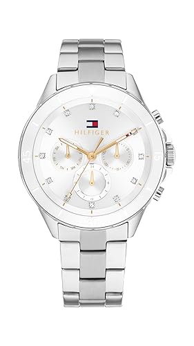 Tommy Hilfiger Womens Sporty Watch - Multifunction Stainless Steel Wristwatch - Water Resistant up to 5 ATM/50 Meters - Premium Fashion Timepiece for All Occasions - 40 mm
