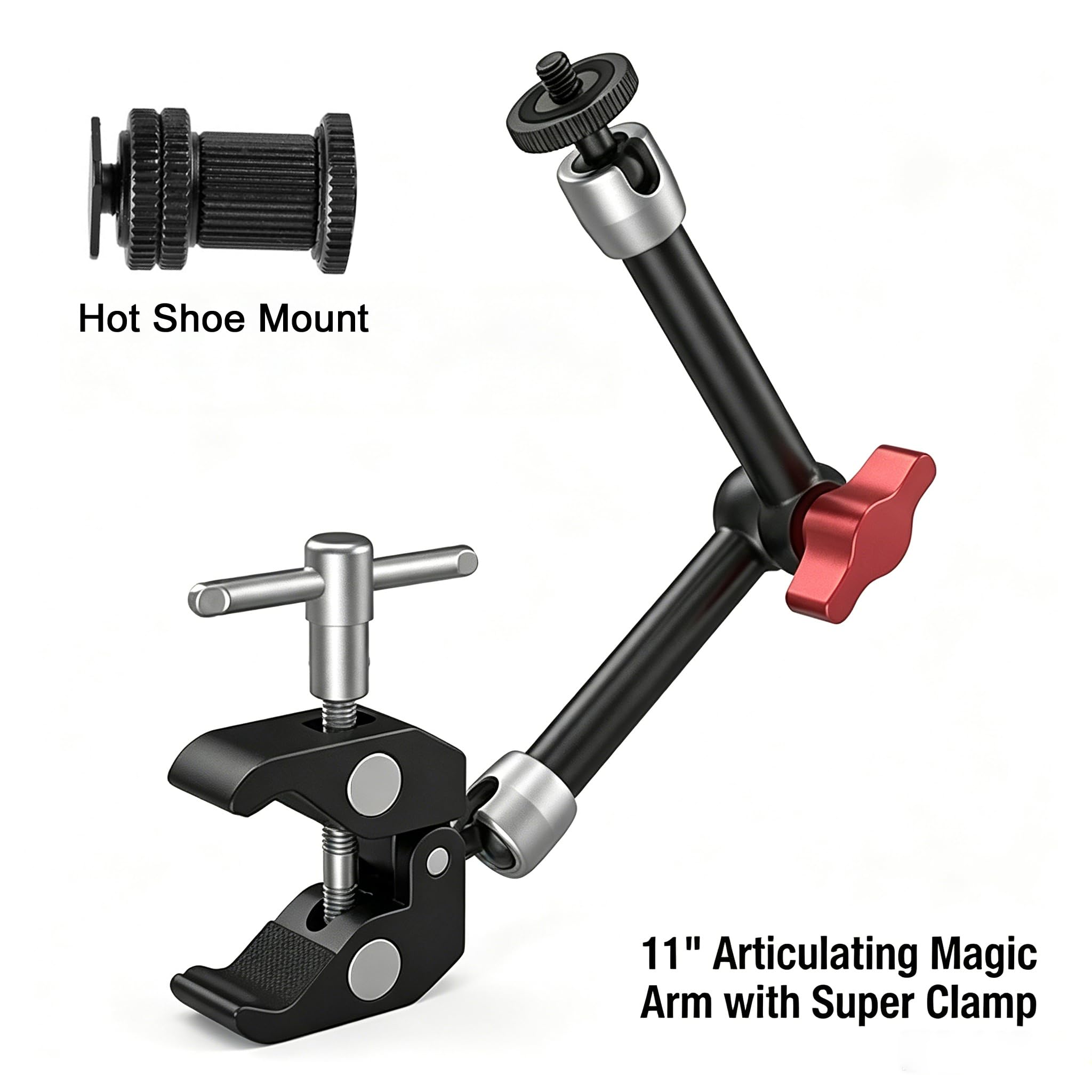 11 pulgadas ajustable la articulación de fricción Magia Brazo Grande y Super Clamp para DSLR Cámara Rig, luces LED, luz de flash, monitor LCD