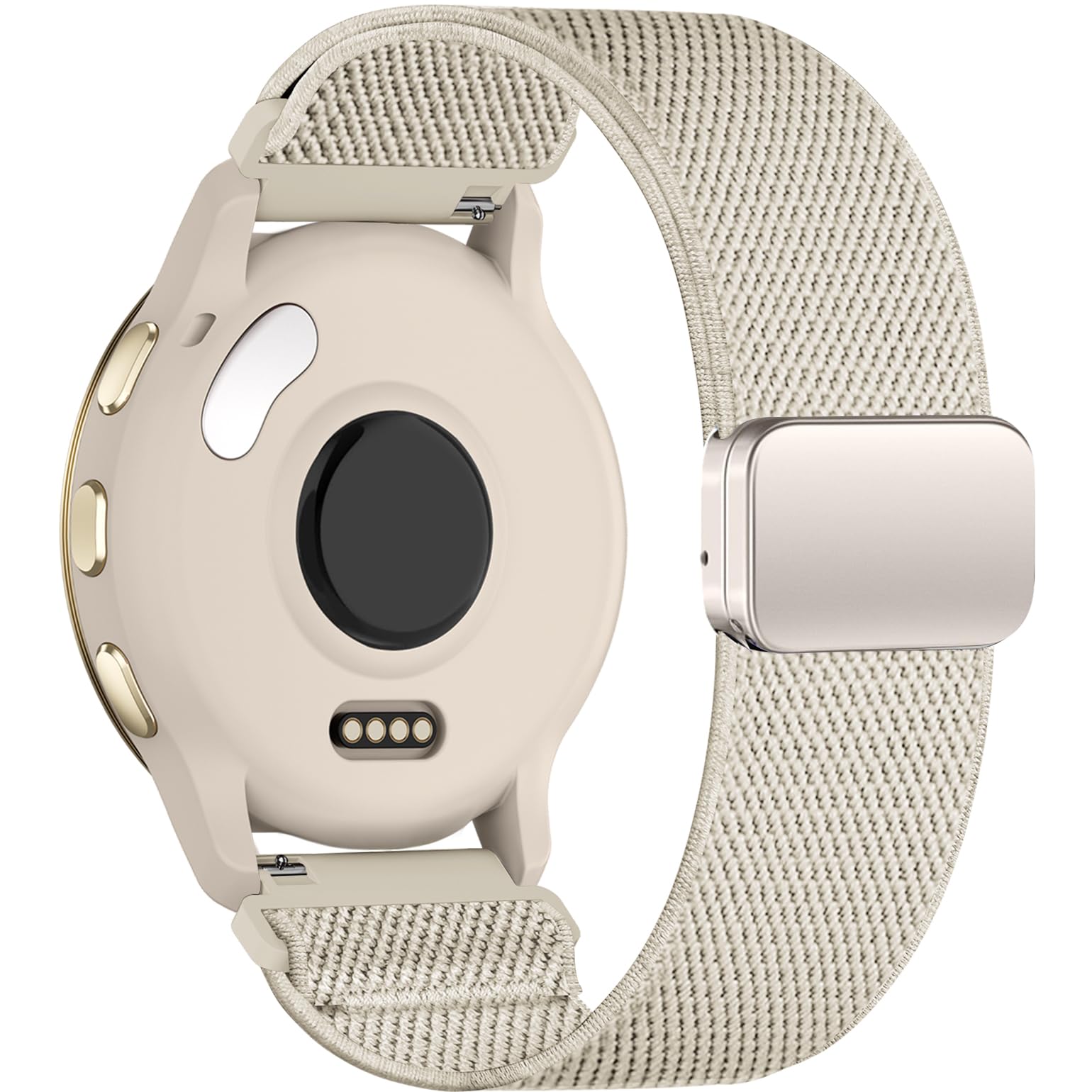 Oanux 22mm Magnetic Stretchy Nylon Band Compatible with Garmin Vivoactive 4/Venu 4 45mm/Venu 3/Venu 3, Solo Loop Elastic Sport Strap Wristband