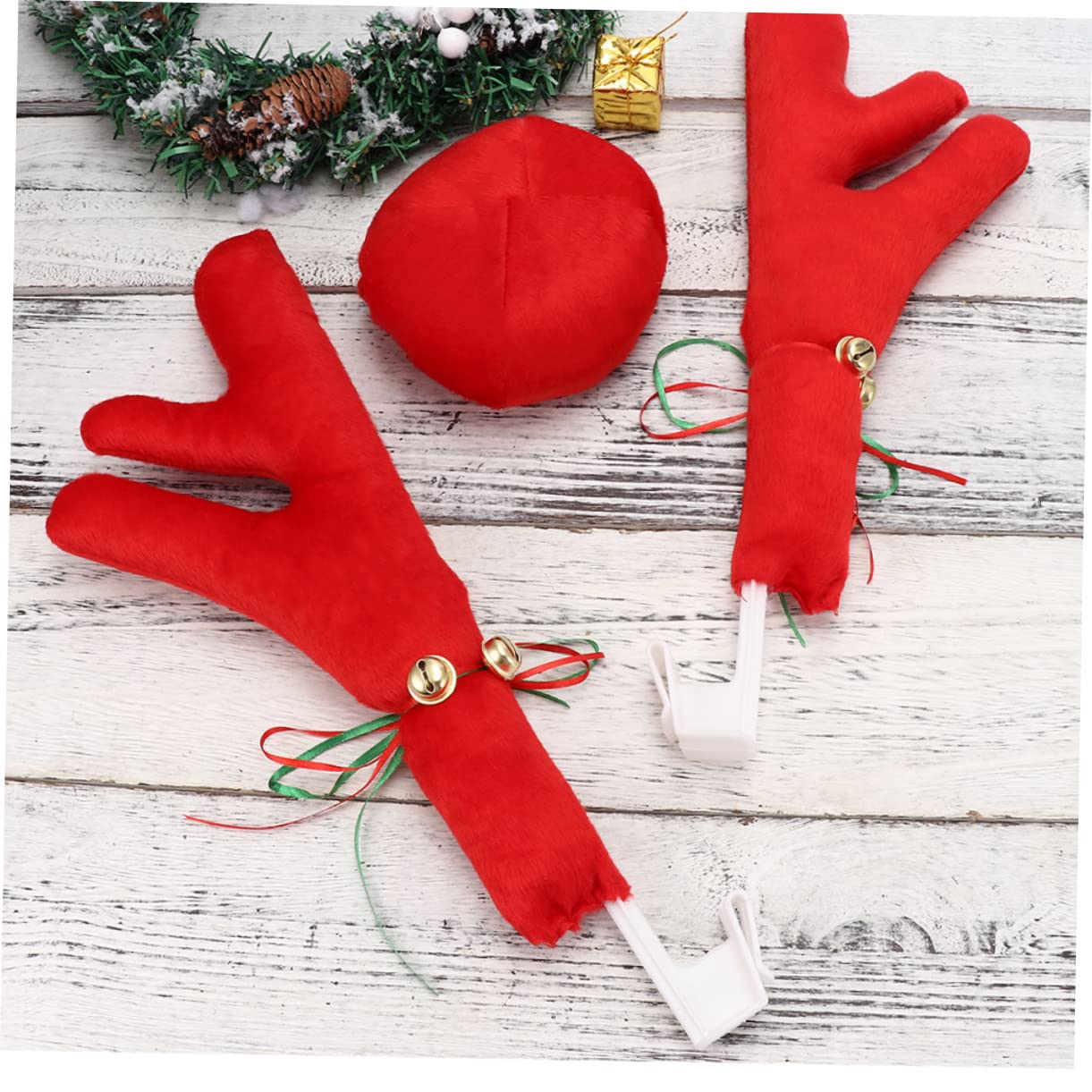 Décorations Noël Voiture - Bois De Renne Et Nez Rouge - Accessoire Amusant Pour Vitres
