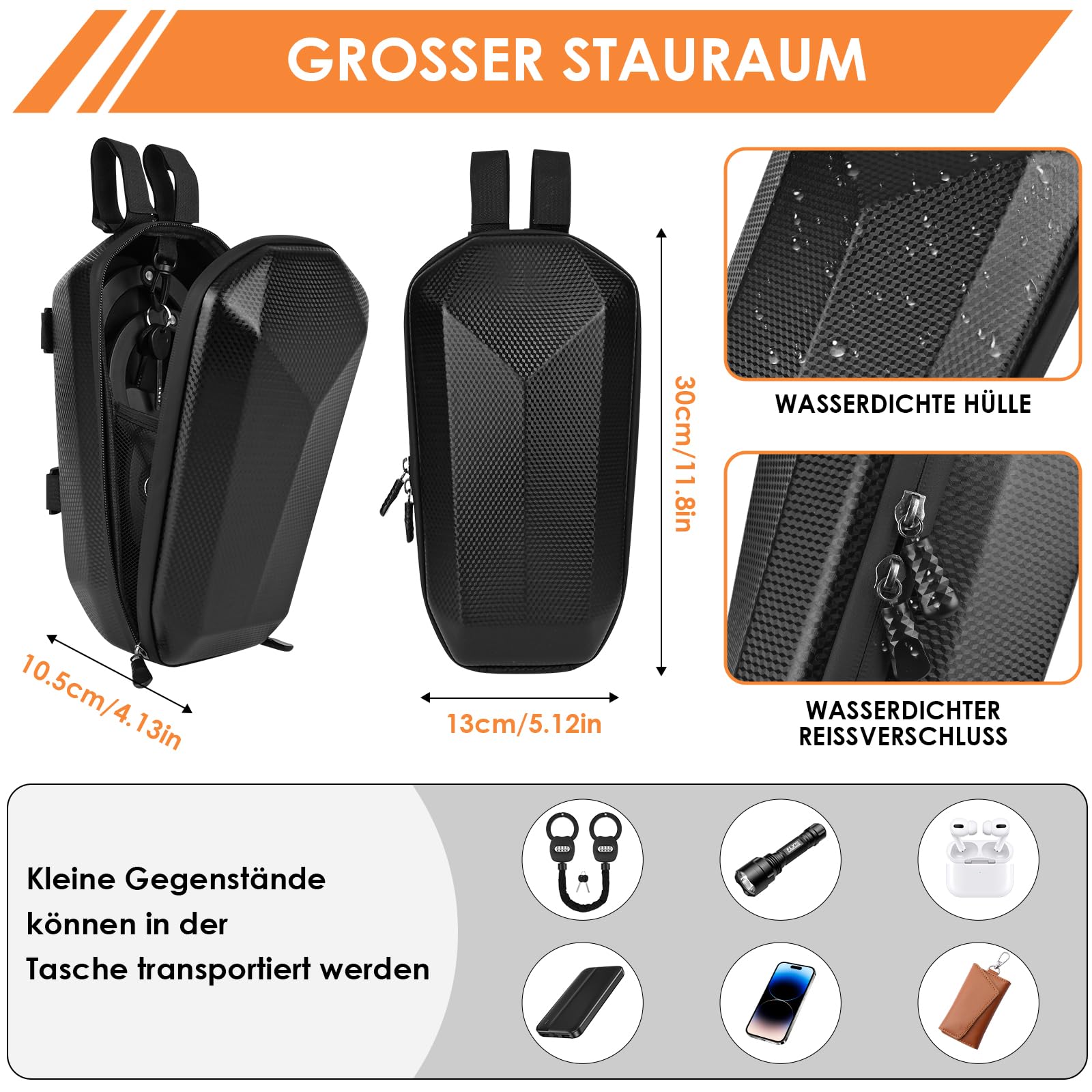 GuKKK Candado Patinete Electrico con 4 códigos, Cerradura de Esposas con llave, Scooter Eléctrico Antirrobo Bloqueo con 4L Bolsillo impermeable, Candado para Bicicleta de Alta Seguridad