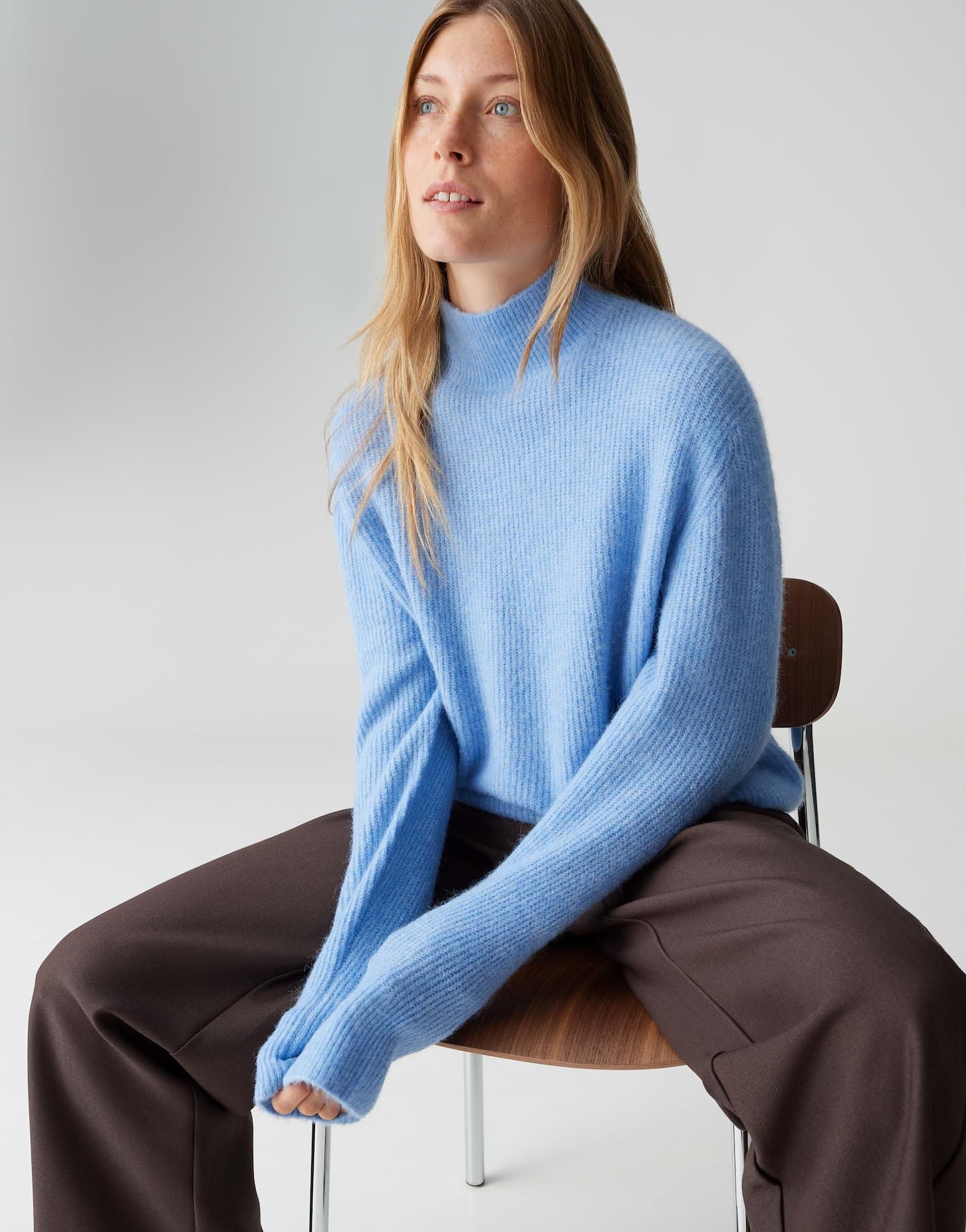 OPUS Damen Pullover | PARF Regular Strickpullover im Alpaka Wollmix