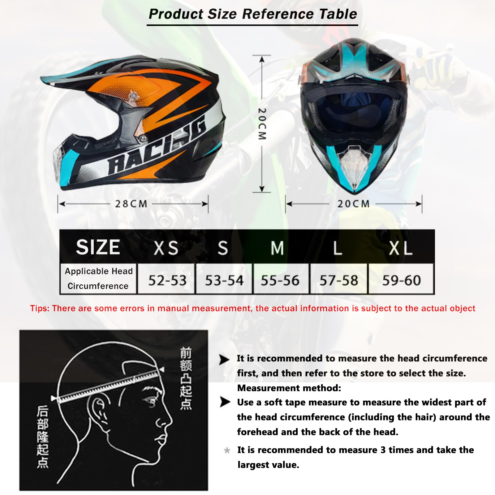 Cascos de Motocross con Gafas máscara y Guantes homologados por el Dot Casco Integral para Motocicleta Todoterreno para niños y jóvenes para ATV MTB BMX Descenso Quad Enduro Carreras